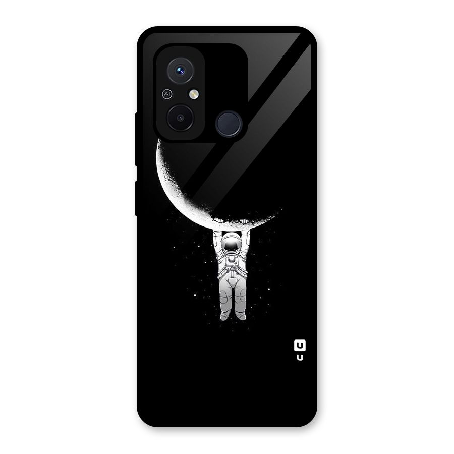 Hanging Astronaut Glass Back Case for Redmi 12C