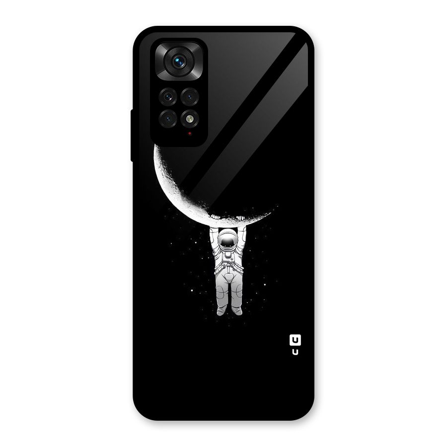 Hanging Astronaut Glass Back Case for Redmi Note 11S