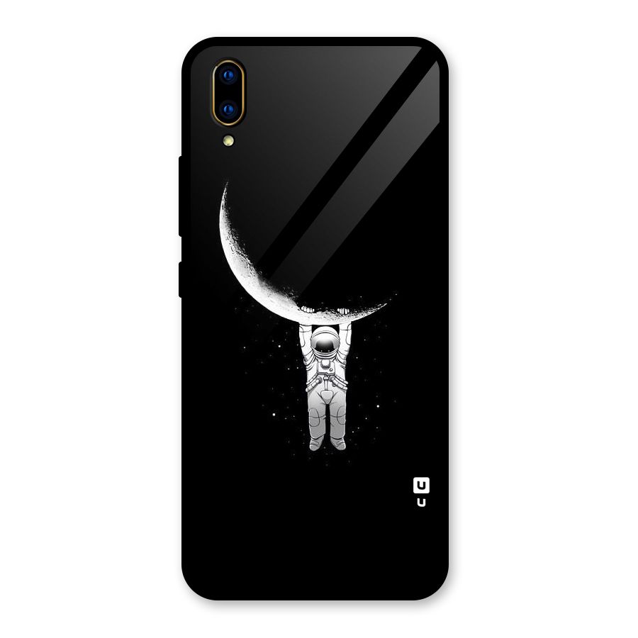 Hanging Astronaut Glass Back Case for Vivo V11 Pro