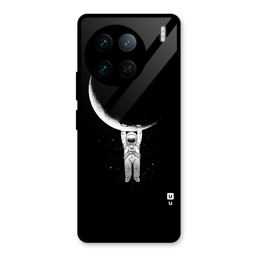 Hanging Astronaut Glass Back Case for Vivo X90 Pro