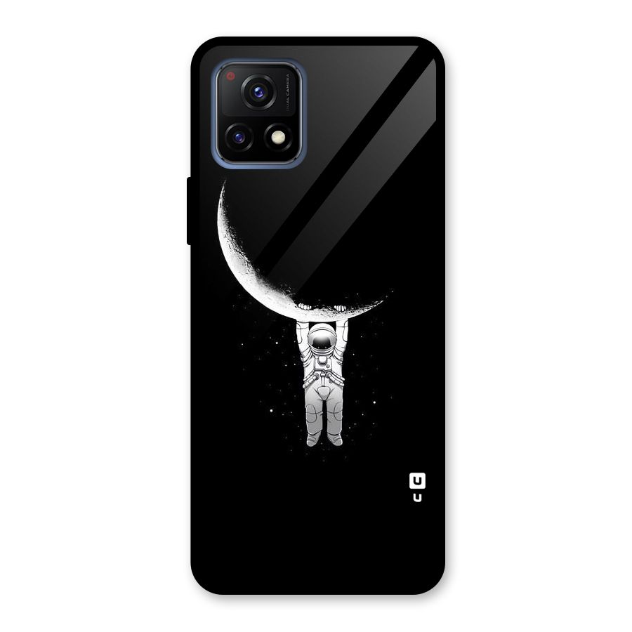 Hanging Astronaut Glass Back Case for Vivo Y72 5G
