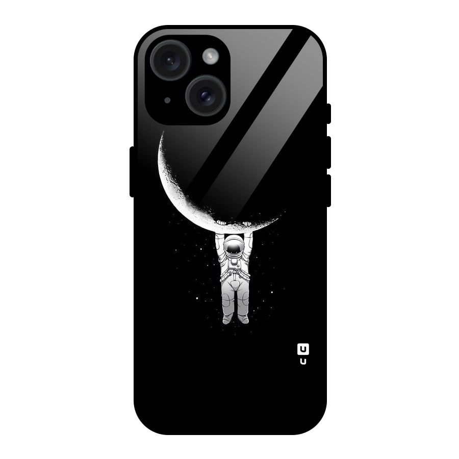 Hanging Astronaut Glass Back Case for iPhone 15