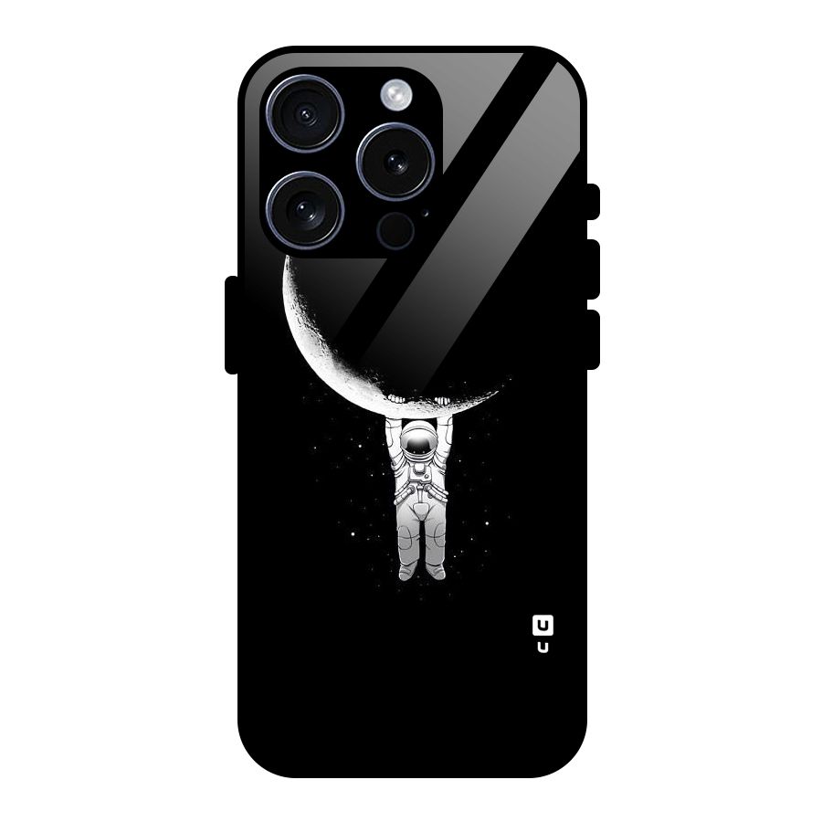 Hanging Astronaut Glass Back Case for iPhone 15 Pro