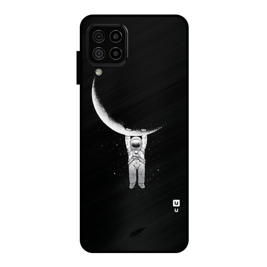 Hanging Astronaut Metal Back Case for Galaxy A22 4G