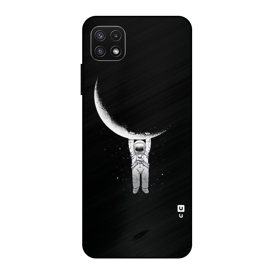 Hanging Astronaut Metal Back Case for Galaxy A22 5G