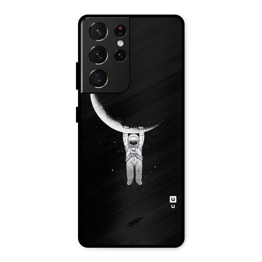 Hanging Astronaut Metal Back Case for Galaxy S21 Ultra 5G