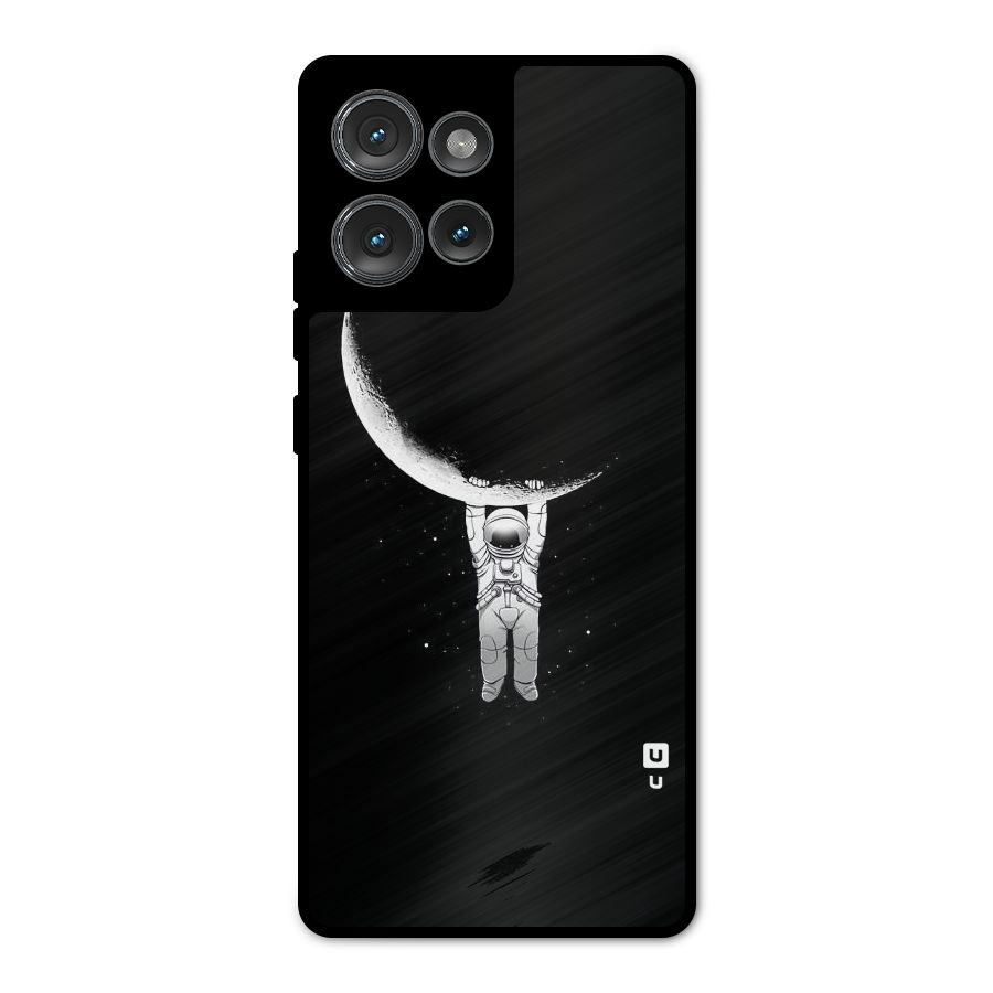 Hanging Astronaut Metal Back Case for Motorola Edge 50