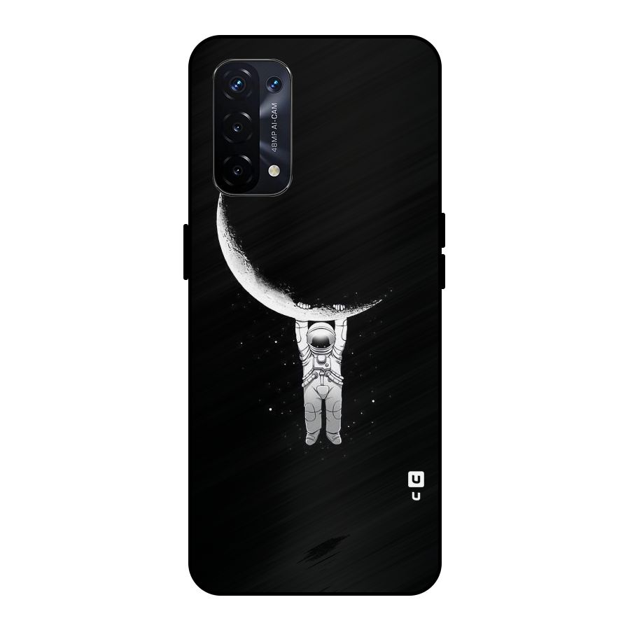 Hanging Astronaut Metal Back Case for Oppo A74 5G