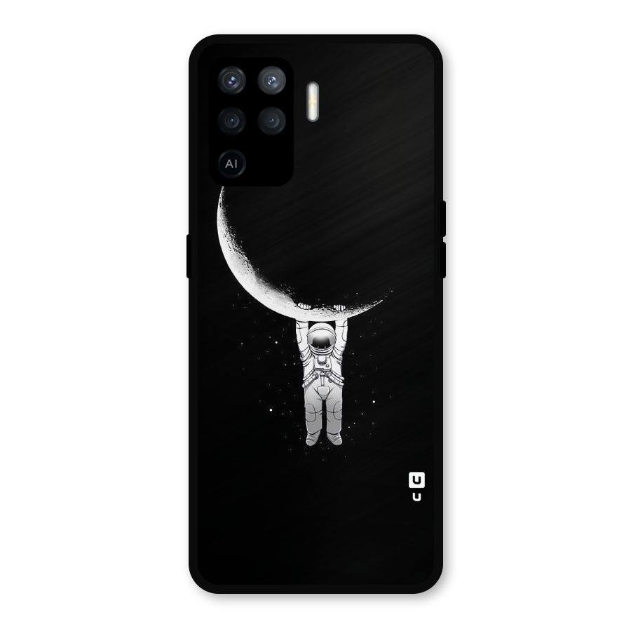 Hanging Astronaut Metal Back Case for Oppo F19 Pro