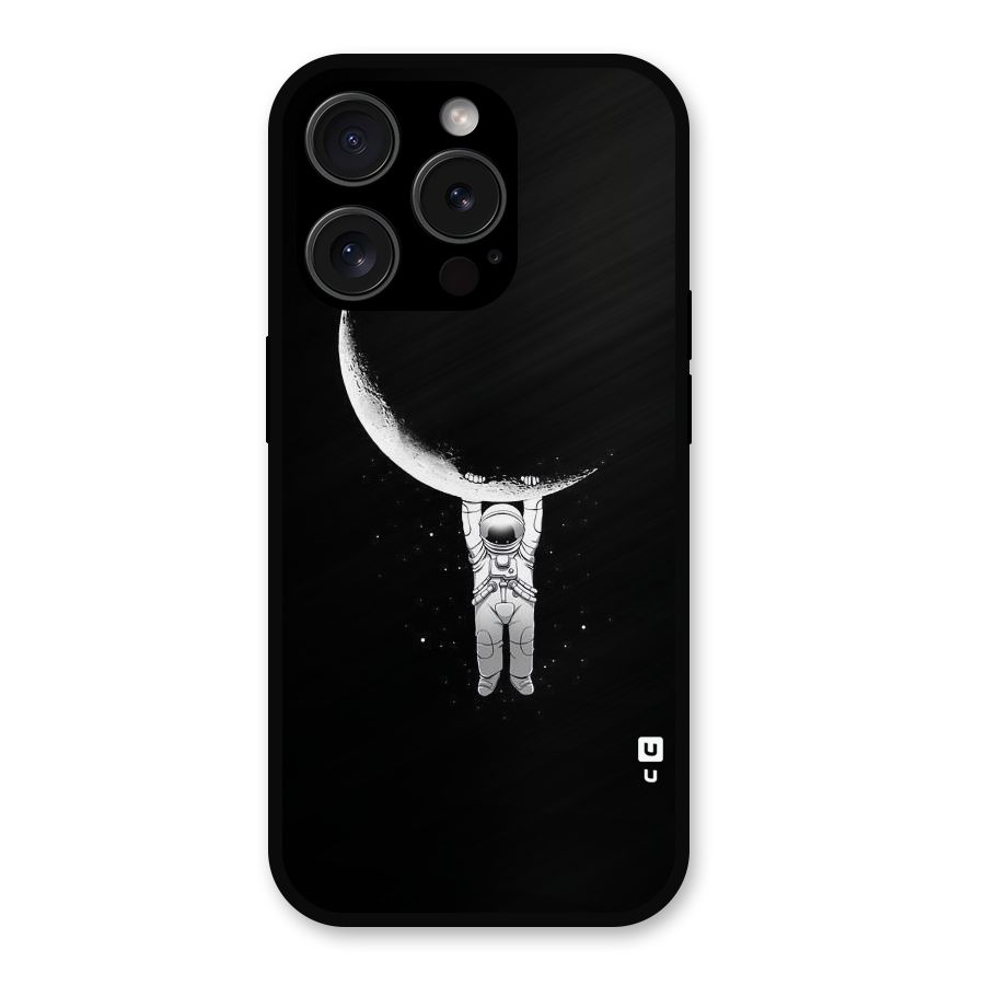 Hanging Astronaut Metal Back Case for iPhone 15 Pro
