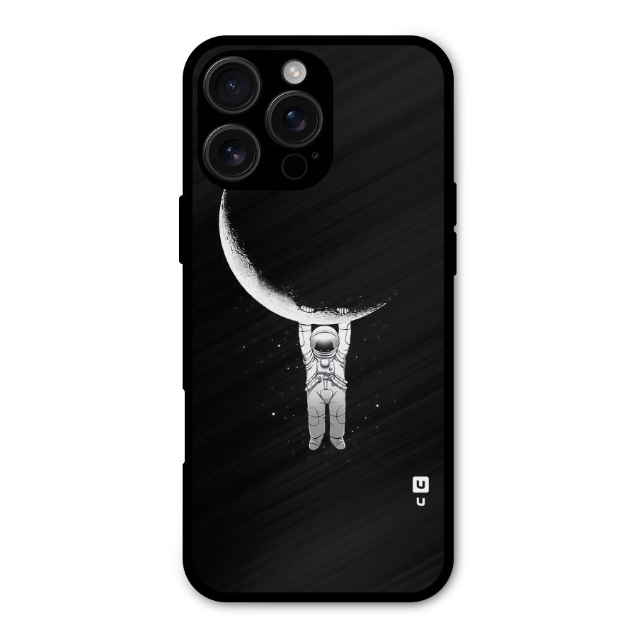 Hanging Astronaut Metal Back Case for iPhone 16 Pro Max