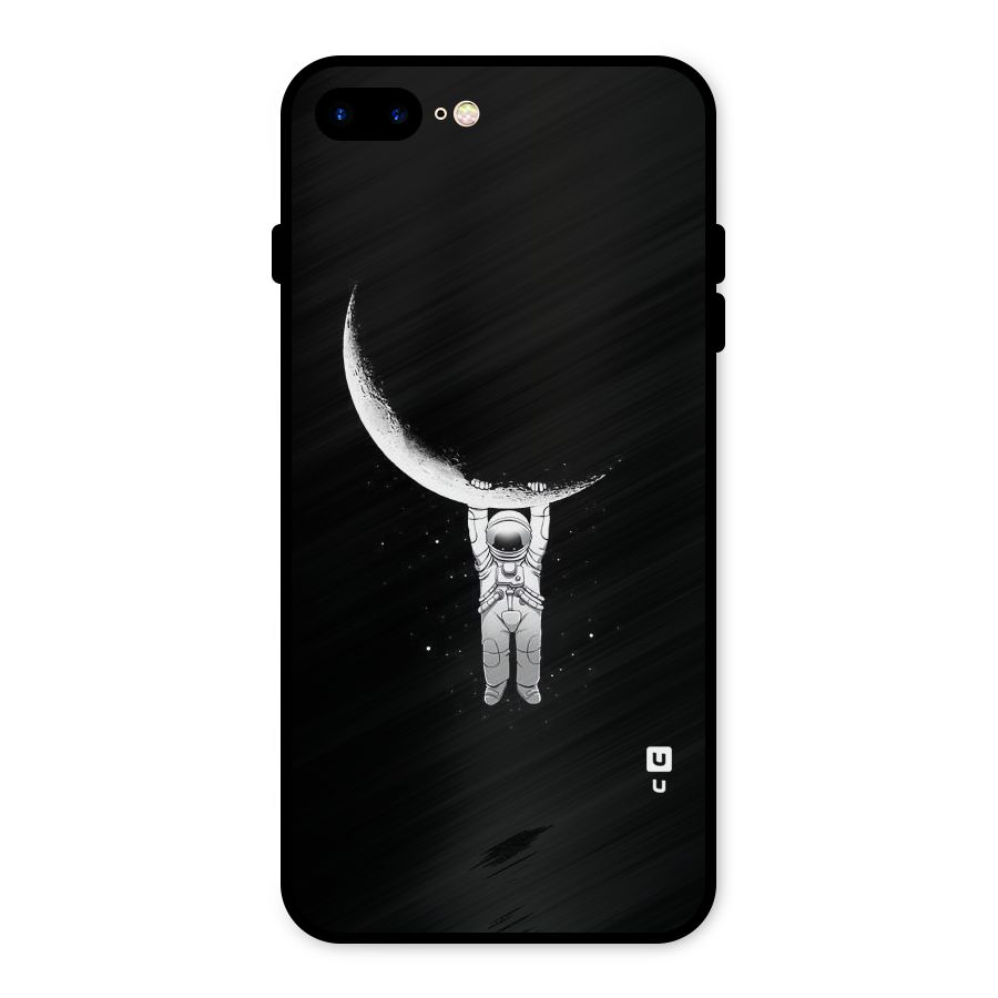 Hanging Astronaut Metal Back Case for iPhone 8 Plus