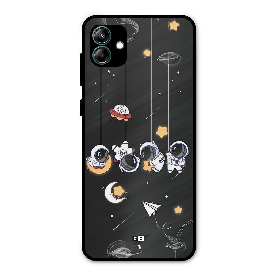 Hanging Astronauts Metal Back Case for Galaxy A04