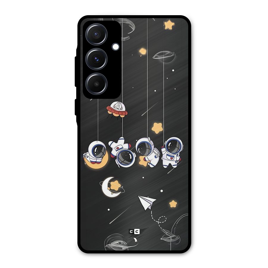 Hanging Astronauts Metal Back Case for Galaxy A55