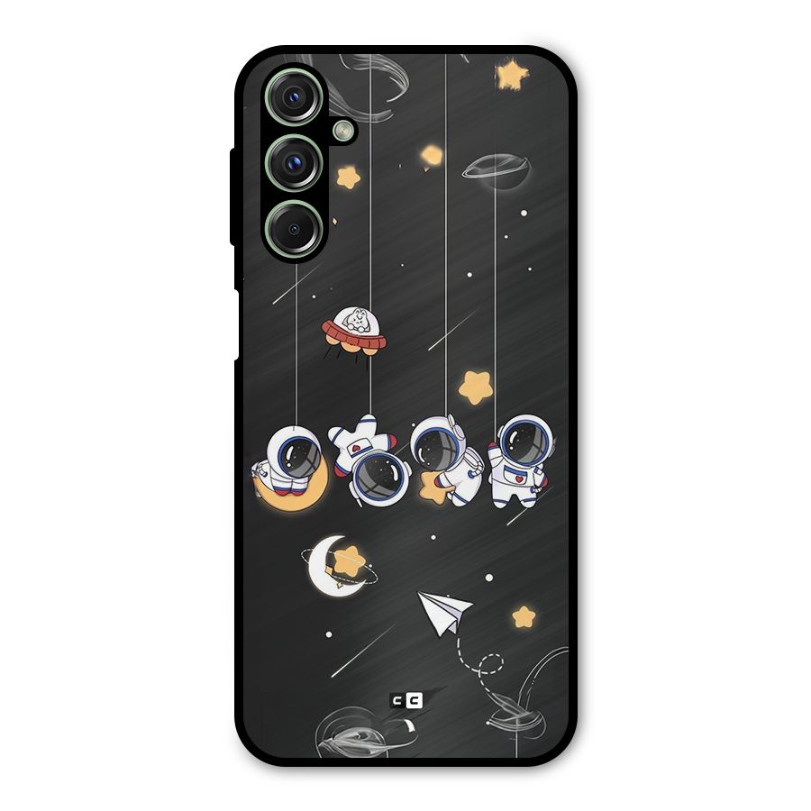 Hanging Astronauts Metal Back Case for Galaxy F34