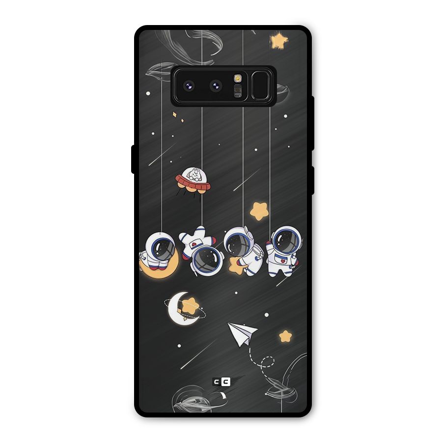 Hanging Astronauts Metal Back Case for Galaxy Note 8