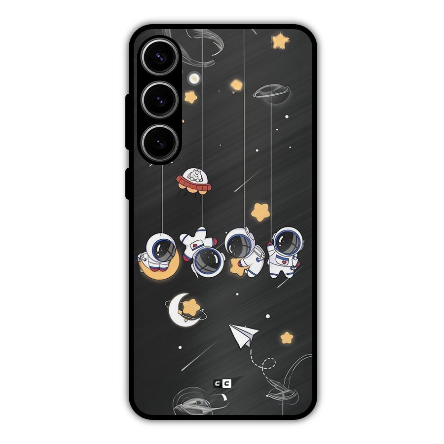 Hanging Astronauts Metal Back Case for Galaxy S24 Plus