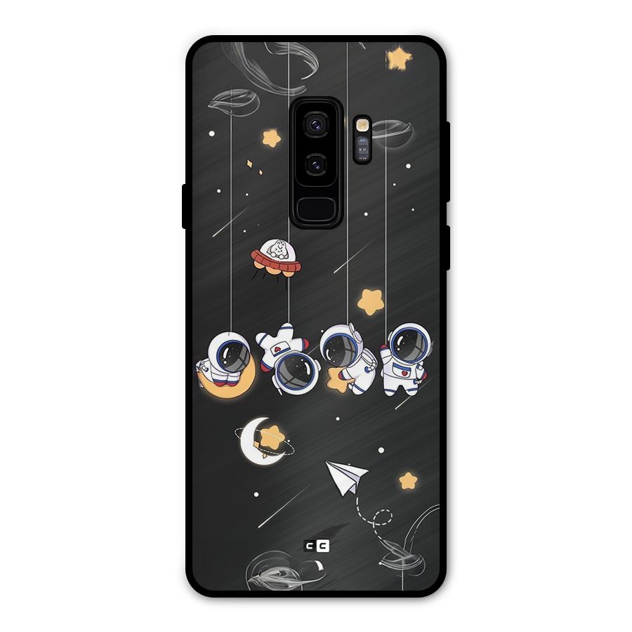Hanging Astronauts Metal Back Case for Galaxy S9 Plus