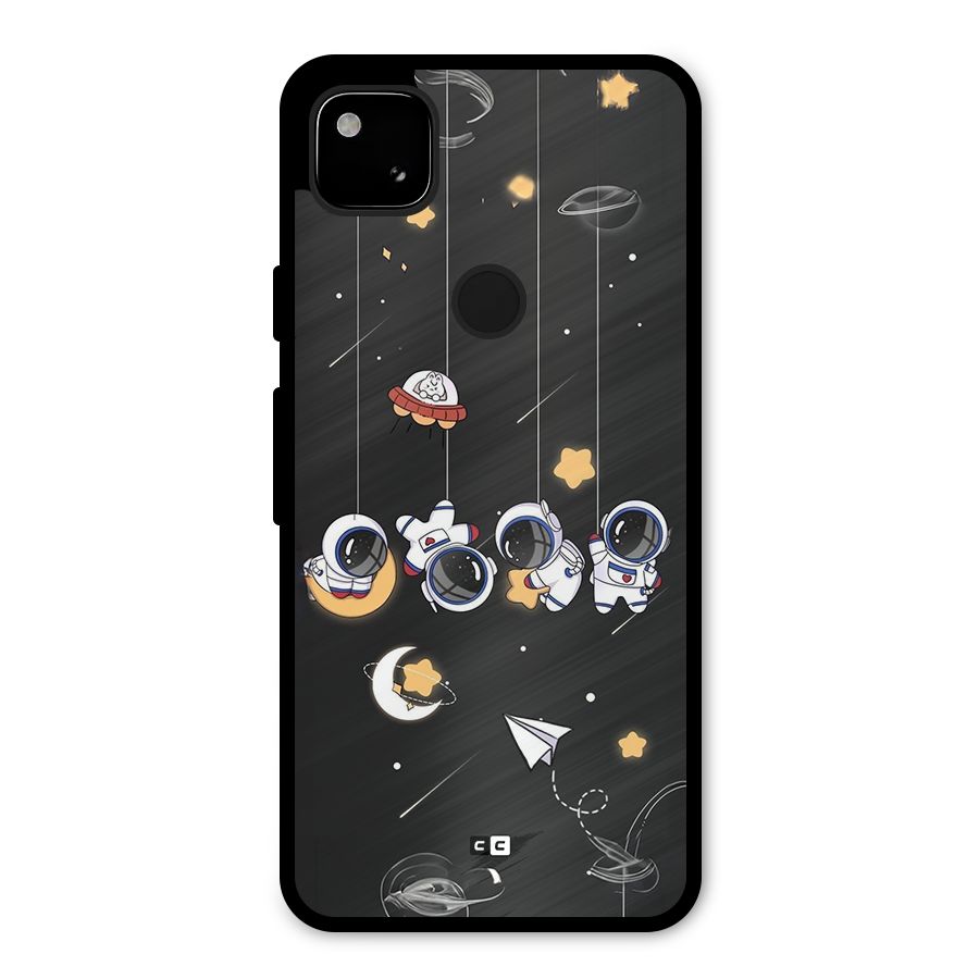 Hanging Astronauts Metal Back Case for Google Pixel 4a