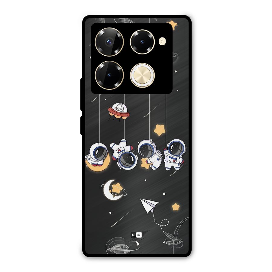 Hanging Astronauts Metal Back Case for Infinix Note 40 Pro Plus