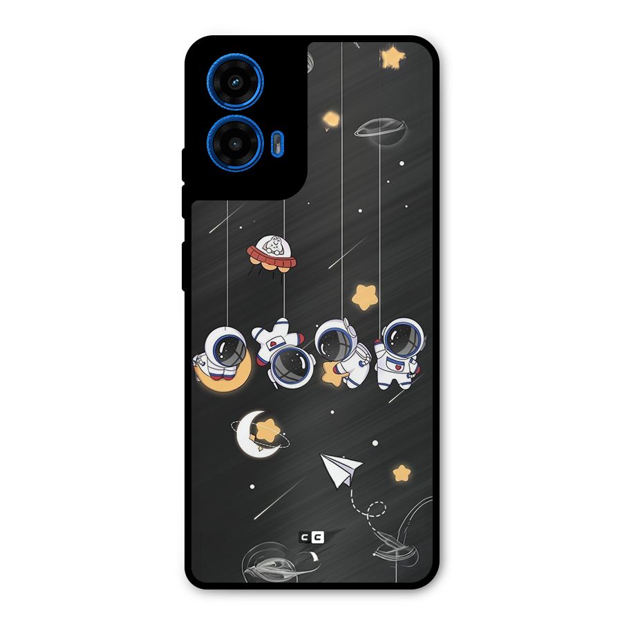 Hanging Astronauts Metal Back Case for Moto G45