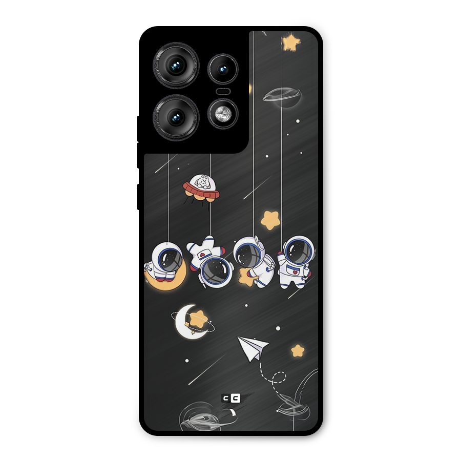 Hanging Astronauts Metal Back Case for Motorola Edge 50 Pro