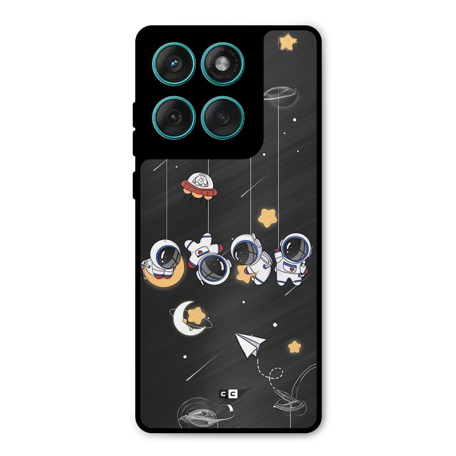 Hanging Astronauts Metal Back Case for Motorola Edge 60 Fusion