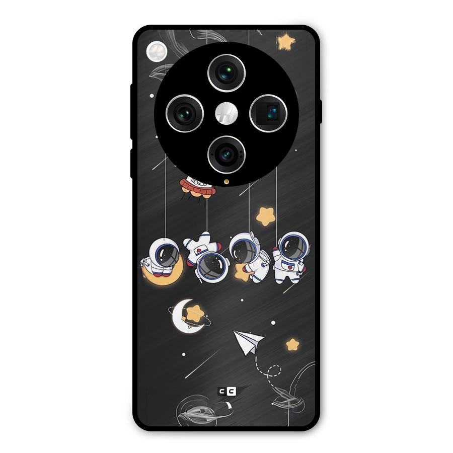 Hanging Astronauts Metal Back Case for Oppo Find X8 Pro