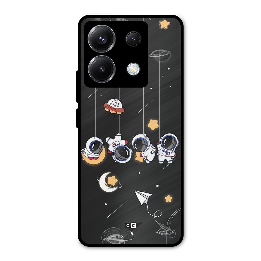 Hanging Astronauts Metal Back Case for Poco X6