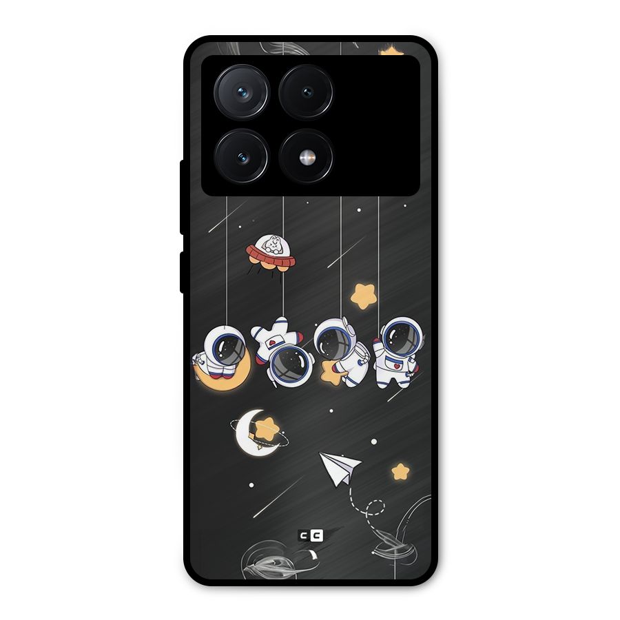 Hanging Astronauts Metal Back Case for Poco X6 Pro