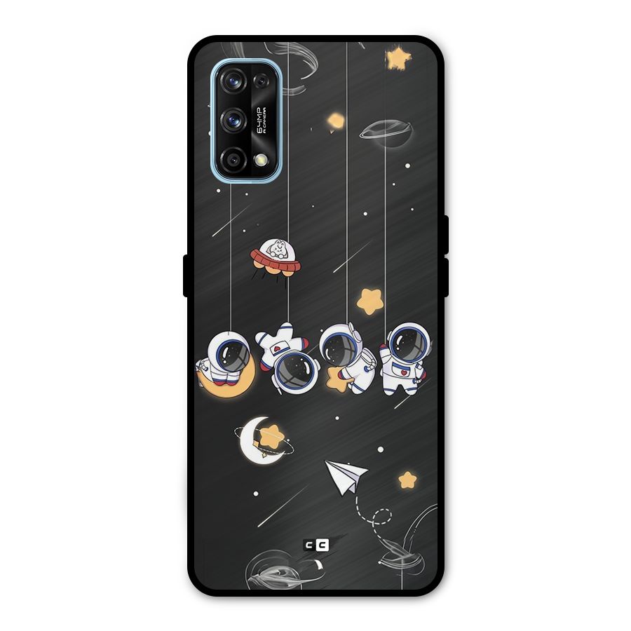 Hanging Astronauts Metal Back Case for Realme 7 Pro