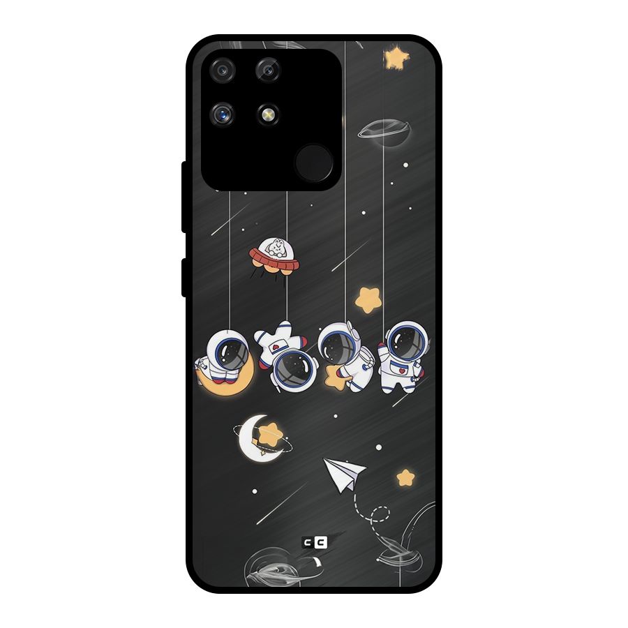 Hanging Astronauts Metal Back Case for Realme Narzo 50A