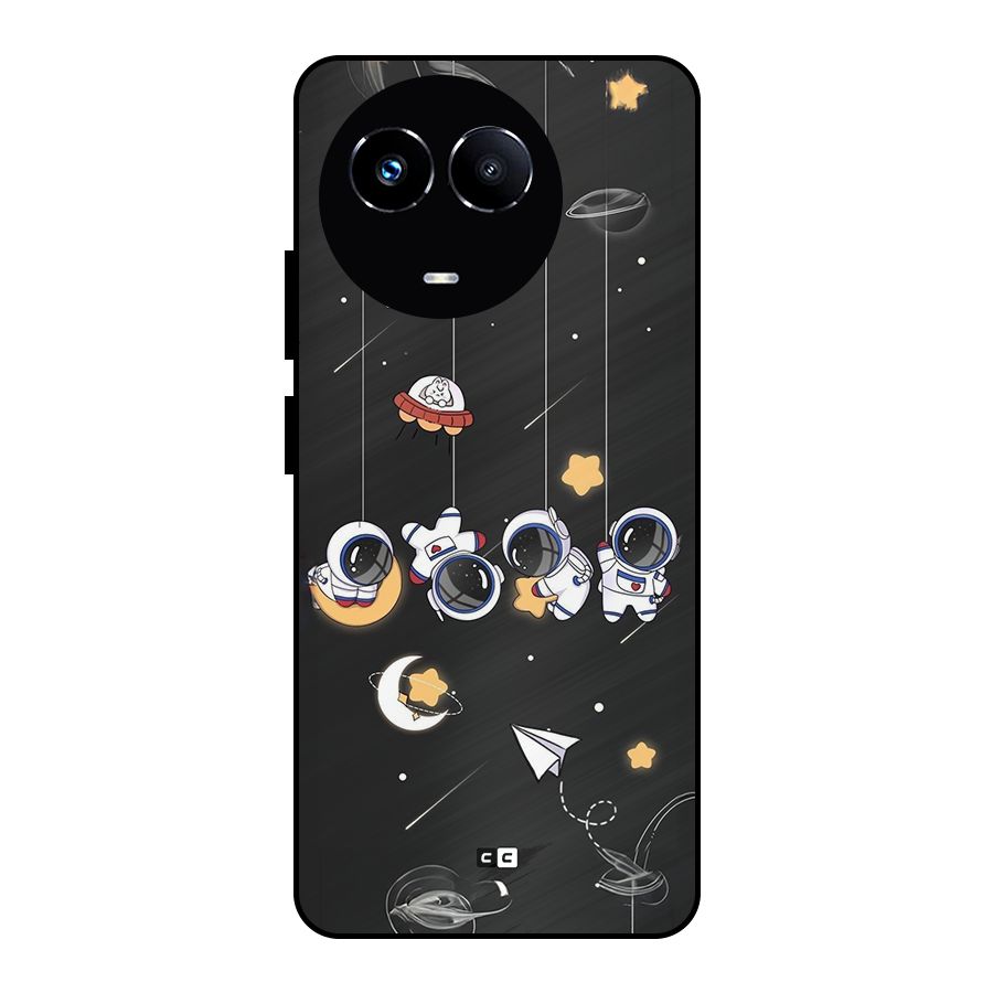 Hanging Astronauts Metal Back Case for Realme Narzo 60X