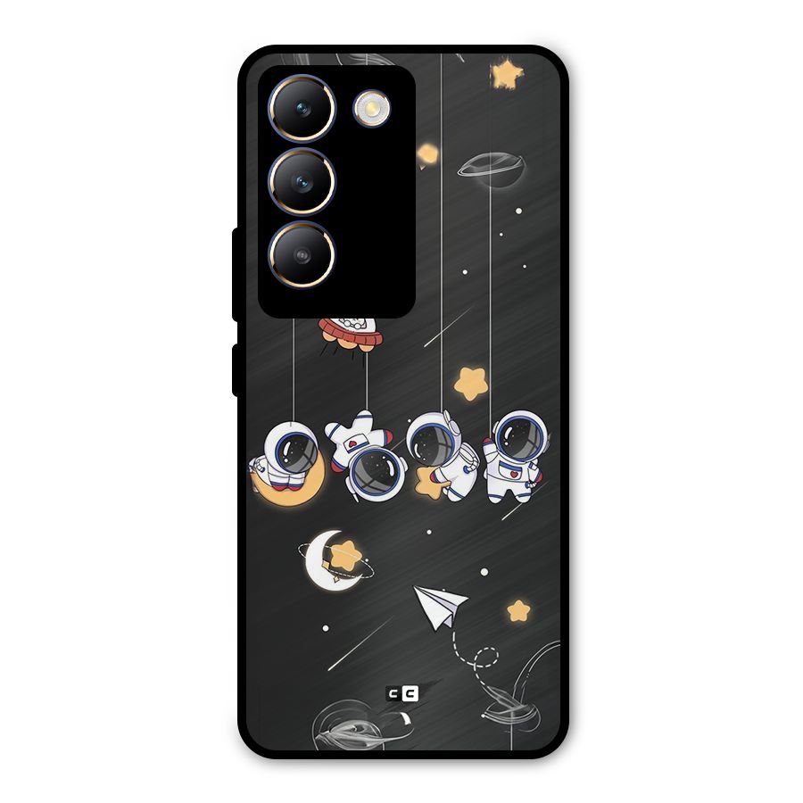 Hanging Astronauts Metal Back Case for Vivo T3 5G