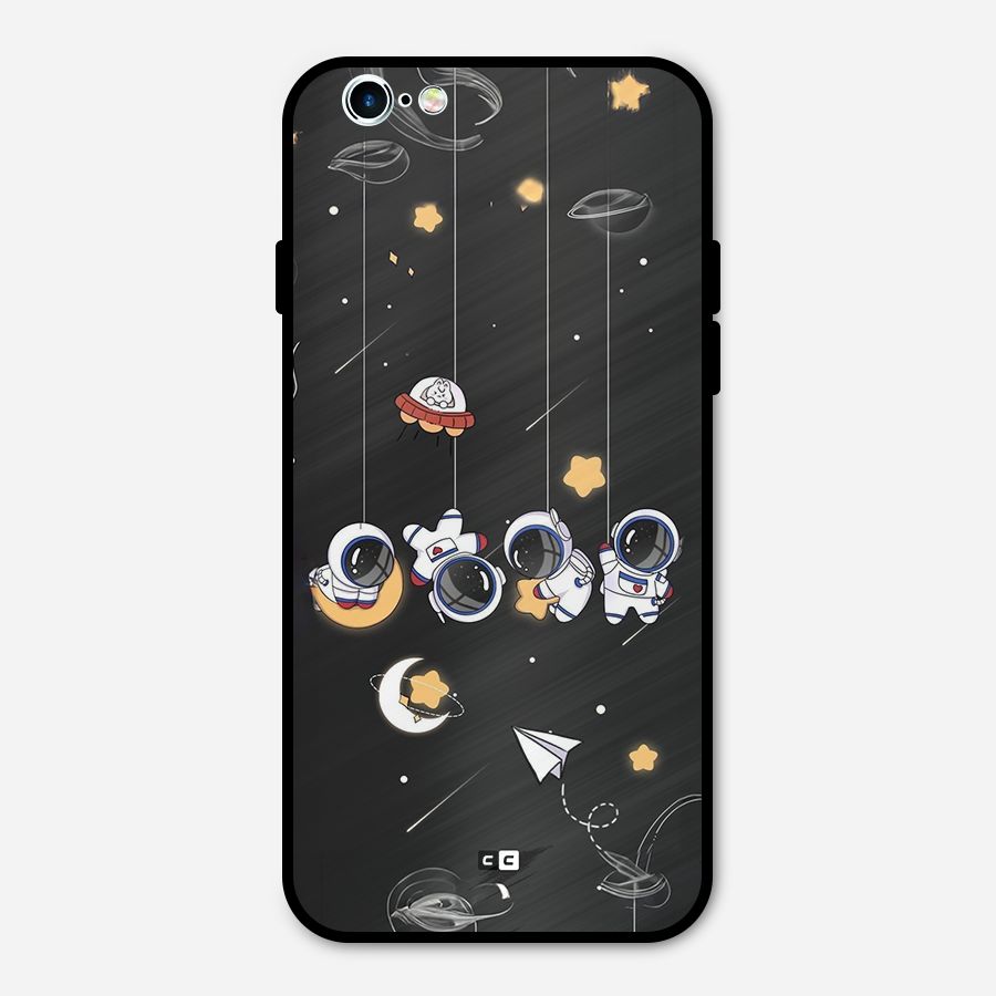 Hanging Astronauts Metal Back Case for iPhone 6 6s
