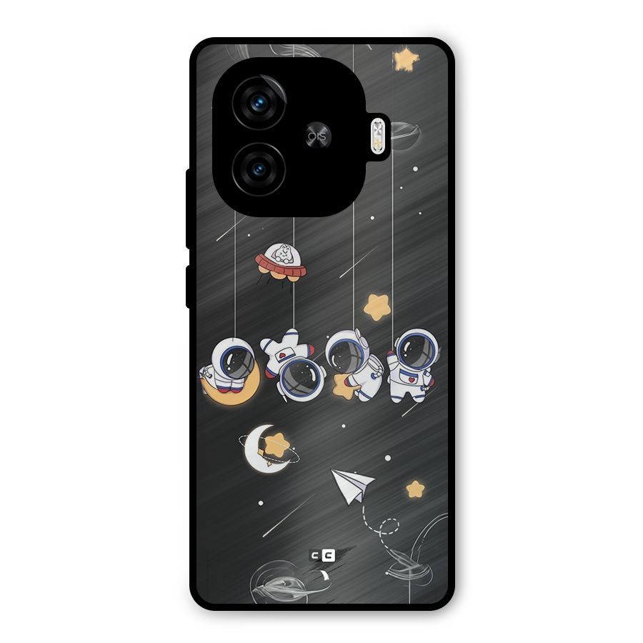 Hanging Astronauts Metal Back Case for iQOO Z9 Turbo