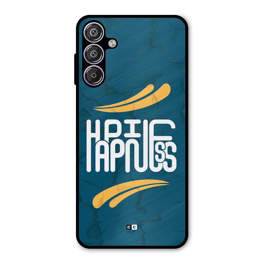 Happpiness Typography Metal Back Case for Galaxy M15