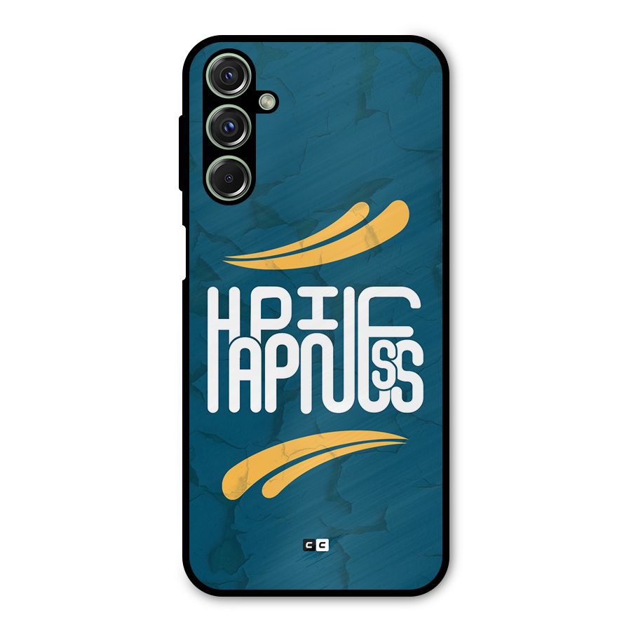 Happpiness Typography Metal Back Case for Galaxy M34