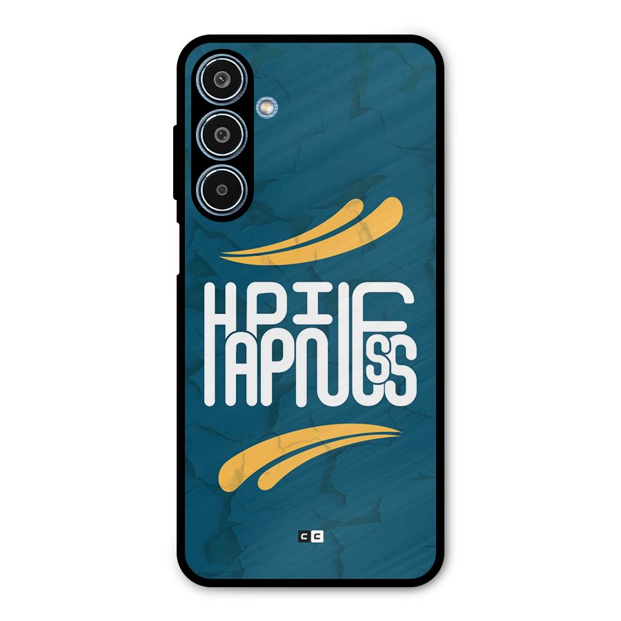 Happpiness Typography Metal Back Case for Galaxy M35