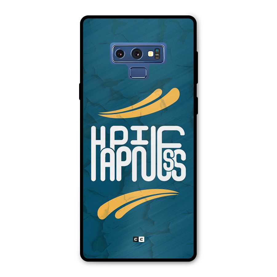 Happpiness Typography Metal Back Case for Galaxy Note 9