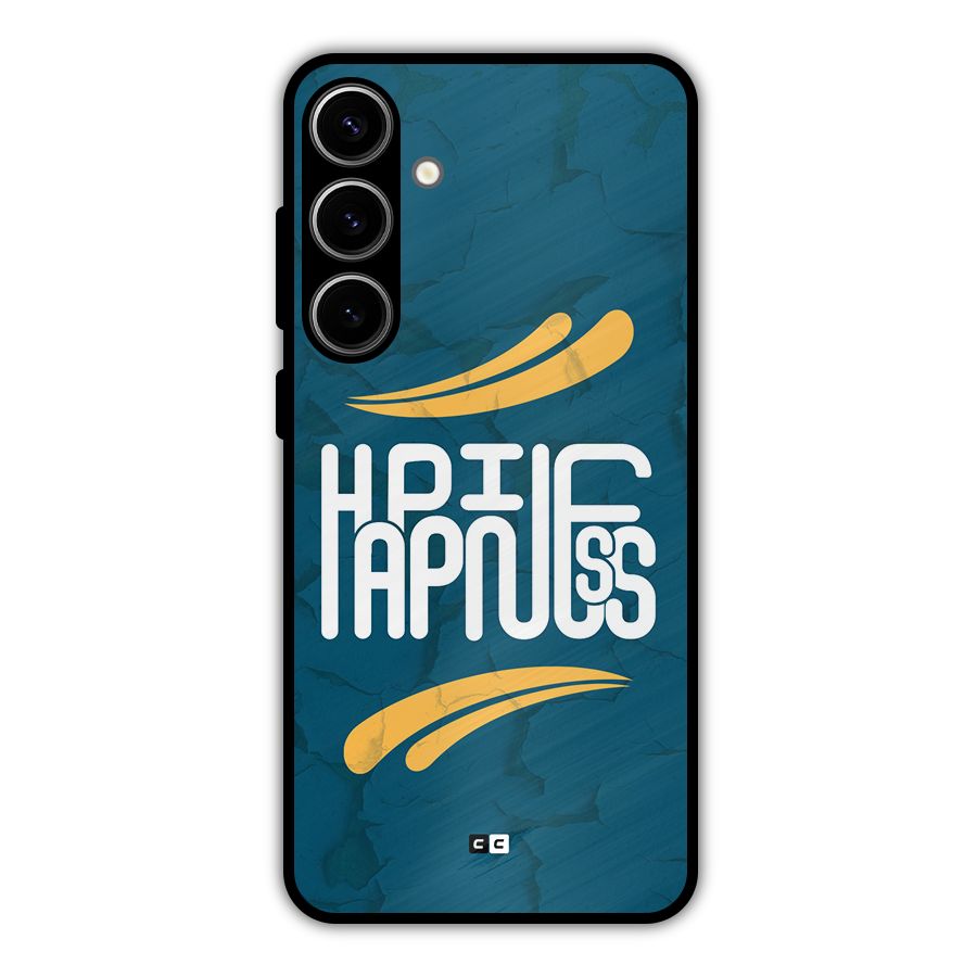 Happpiness Typography Metal Back Case for Galaxy S24 Plus