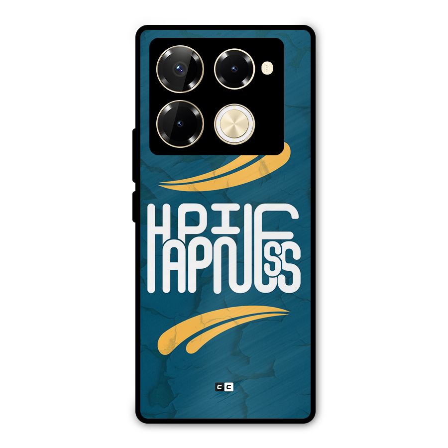 Happpiness Typography Metal Back Case for Infinix Note 40 Pro
