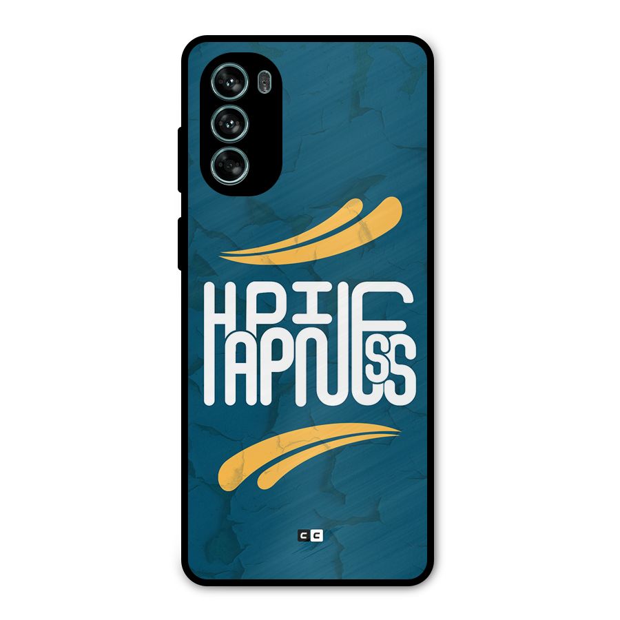 Happpiness Typography Metal Back Case for Moto G62