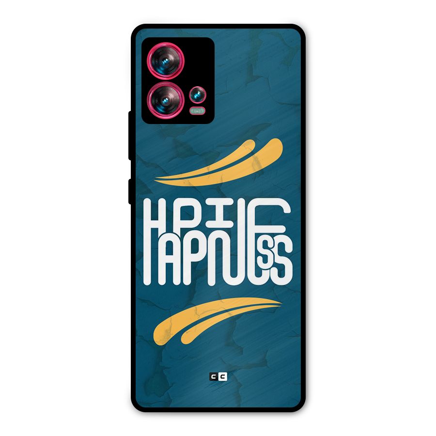 Happpiness Typography Metal Back Case for Motorola Edge 30 Fusion