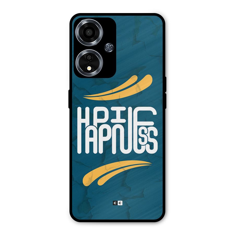 Happpiness Typography Metal Back Case for Oppo A59