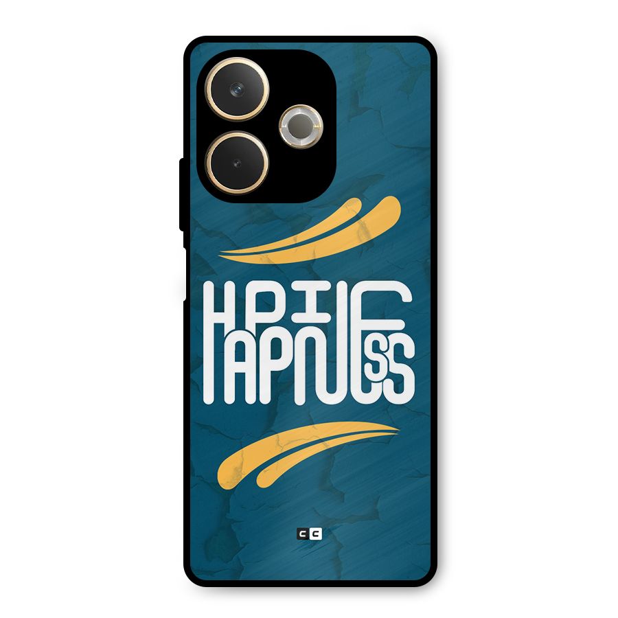 Happpiness Typography Metal Back Case for Oppo A5 Pro