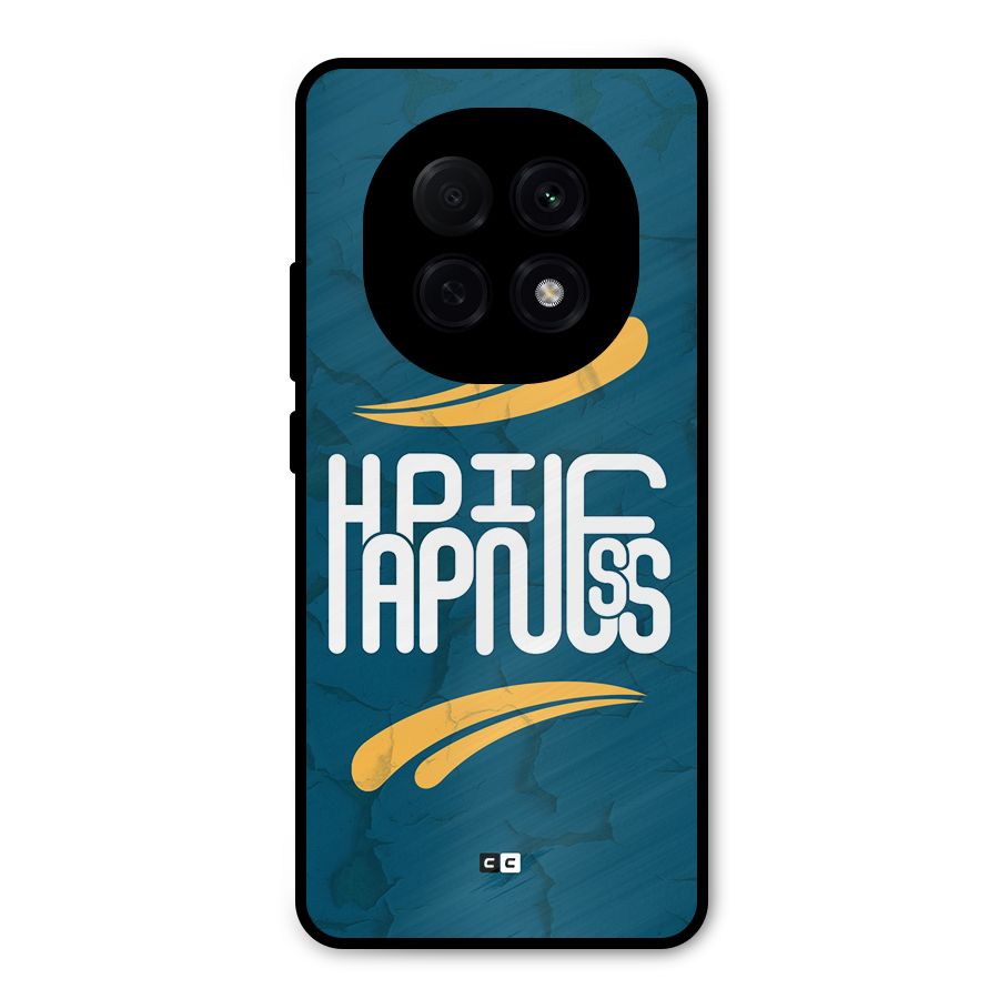 Happpiness Typography Metal Back Case for Oppo F29 Pro