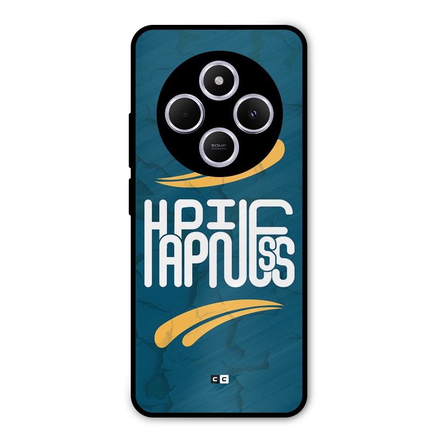 Happpiness Typography Metal Back Case for Poco C75 5G
