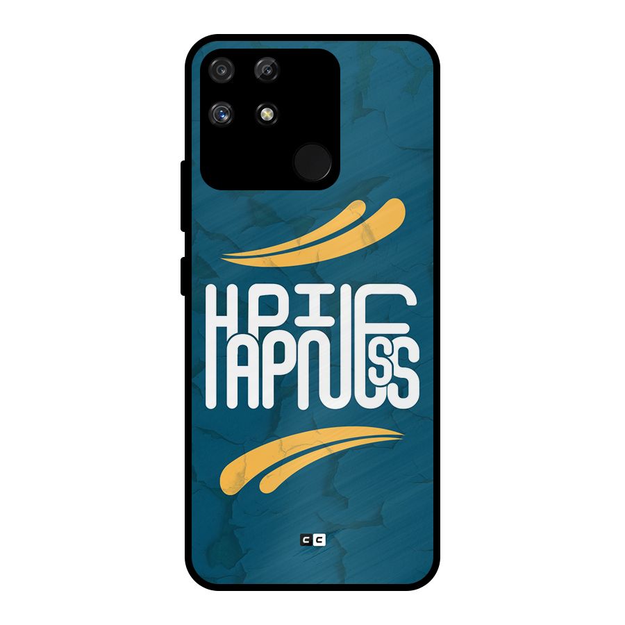 Happpiness Typography Metal Back Case for Realme Narzo 50A