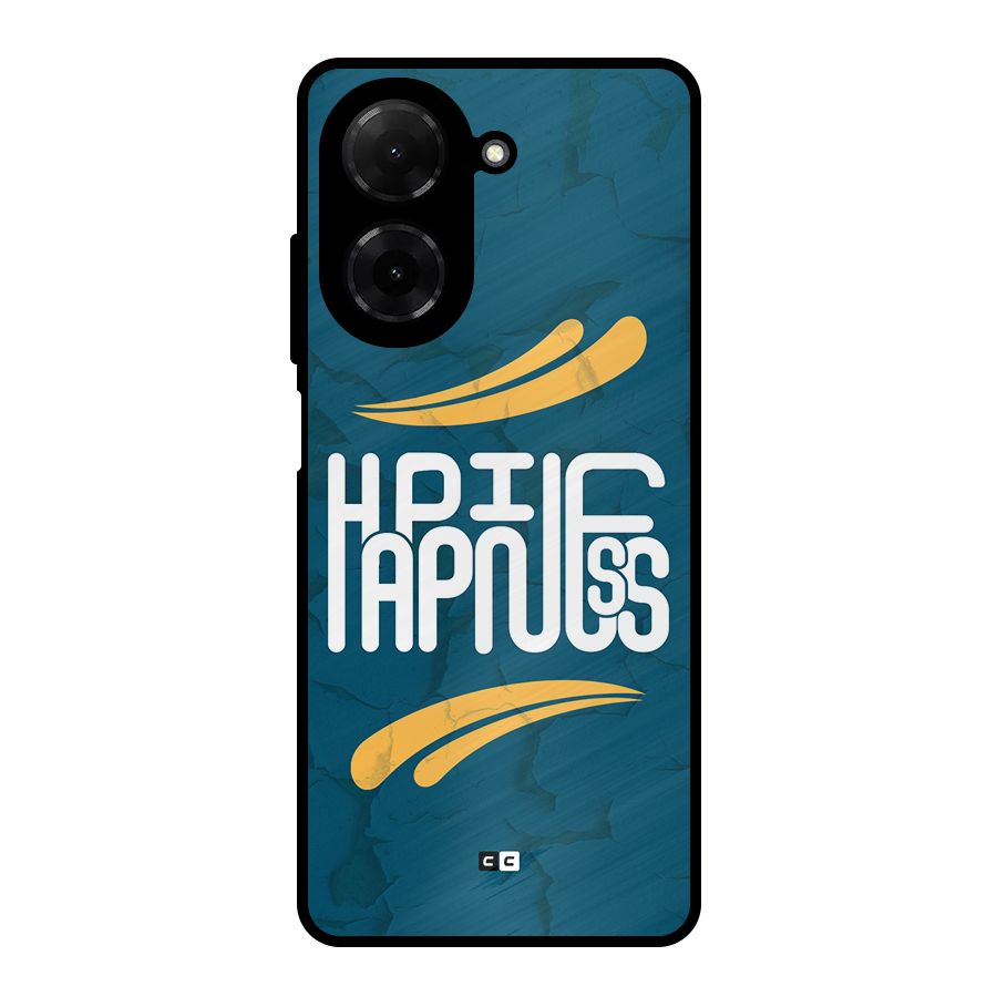 Happpiness Typography Metal Back Case for Redmi A5 4G